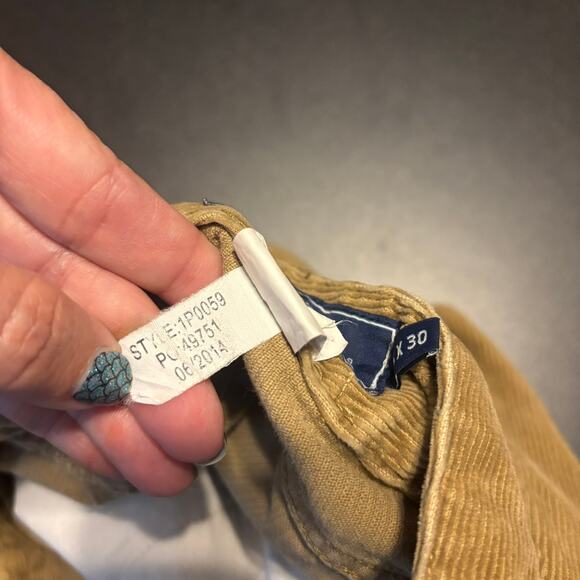 Vineyard Vines Mens 35 x 30 Dark Tan Brown Corduroy Pants  5-Pocket - Picture 7 of 8